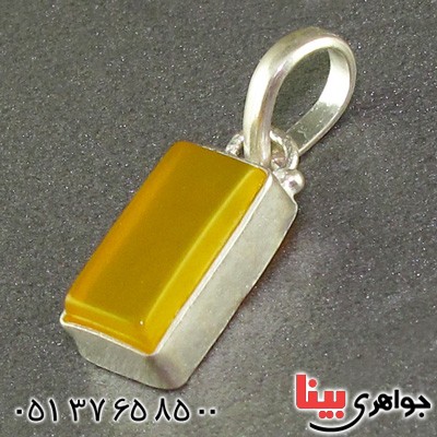گردنبند عقیق شرف الشمس دور ساده مستطیلی _کد:15673