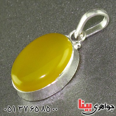 گردنبند عقیق شرف الشمس دور ساده بیضی _کد:15674