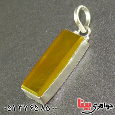 گردنبند عقیق شرف الشمس دور ساده مستطیلی _کد:15677