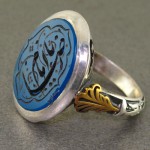 خراسانی کبود مردانه درشت حکاکی گود یا امام رضا _کد:15680