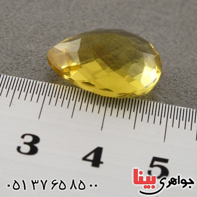 نگین انگشتر کوارتز لیمویی درشت بسیار عالی همراه با شناسنامه بین المللی دیجیتال _کد:2142