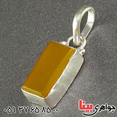 گردنبند عقیق شرف الشمس مستطیلی دور ساده _کد:15684