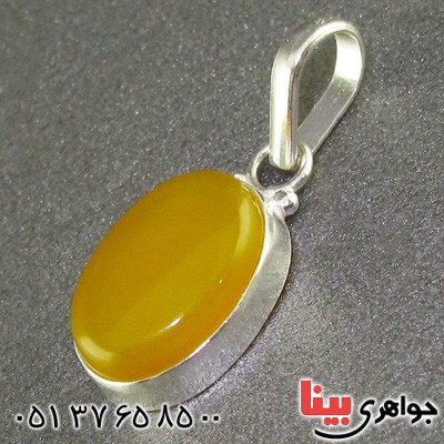 گردنبند عقیق شرف الشمس دور ساده بیضی _کد:15687