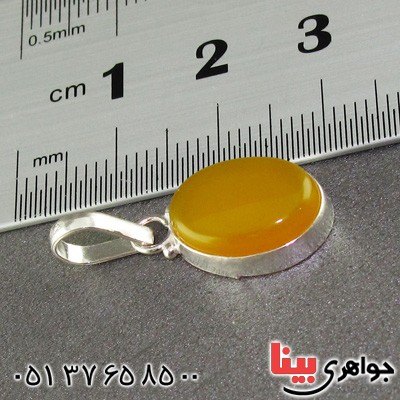 گردنبند عقیق شرف الشمس دور ساده بیضی _کد:15687