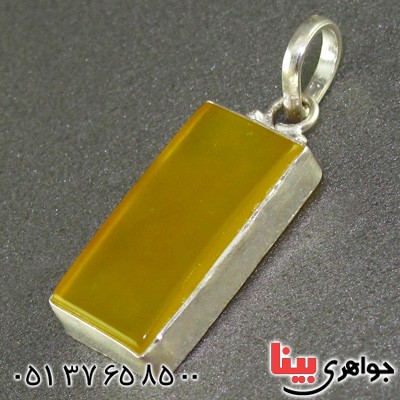 گردنبند عقیق شرف الشمس مستطیلی دور ساده _کد:15692
