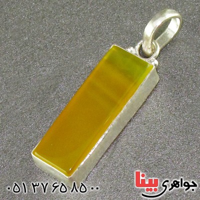 گردنبند عقیق شرف الشمس مستطیلی دور ساده خوشرنگ _کد:15697