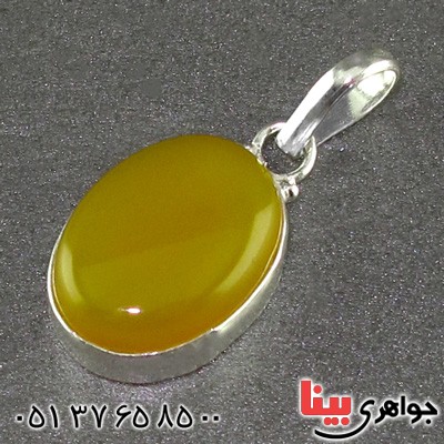 گردنبند عقیق شرف الشمس دور ساده بیضی _کد:15700