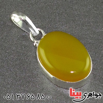 گردنبند عقیق شرف الشمس دور ساده بیضی _کد:15700