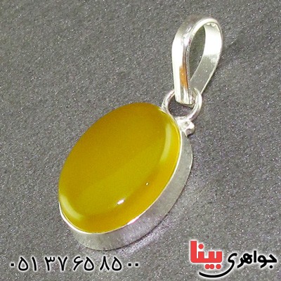 گردنبند عقیق شرف الشمس بیضی دور ساده _کد:15701