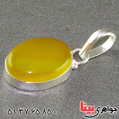 گردنبند عقیق شرف الشمس بیضی دور ساده _کد:15701