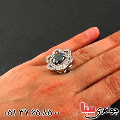 انگشتر حدید هفت جلاله رودیوم زنانه مدل گلناز _کد:15736