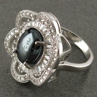 انگشتر حدید هفت جلاله رودیوم زنانه مدل گلناز 