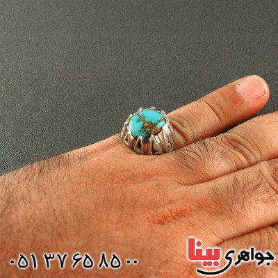 انگشتر فیروزه نیشابوری شجری مردانه خاص _کد:2168