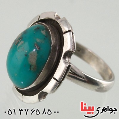 انگشتر فیروزه نیشابوری شجری با حرز امام جواد (ع) _کد:15822