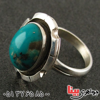 انگشتر فیروزه نیشابوری شجری با حرز امام جواد (ع) _کد:15822