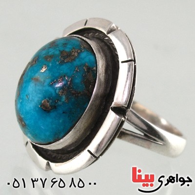 انگشتر فیروزه نیشابوری شجری با حرز امام جواد (ع) _کد:15823