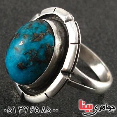 انگشتر فیروزه نیشابوری شجری با حرز امام جواد (ع) _کد:15823