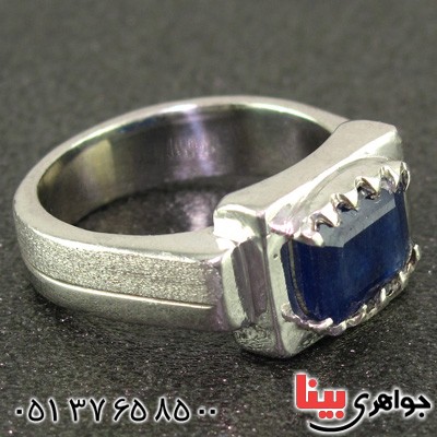 انگشتر یاقوت کبود مردانه کلاسیک _کد:2185