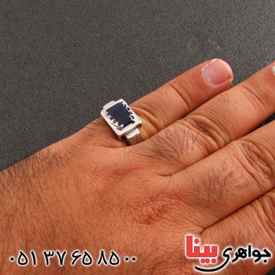انگشتر یاقوت کبود مردانه کلاسیک _کد:2185