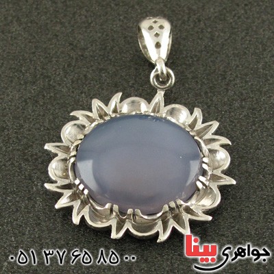 گردنبند عقیق یمنی کبود ناب صفوی درشت _کد:2197
