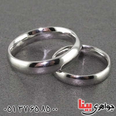 انگشتر نقره ست حلقه ازدواج رینگی روکش پلاتین _کد:15836