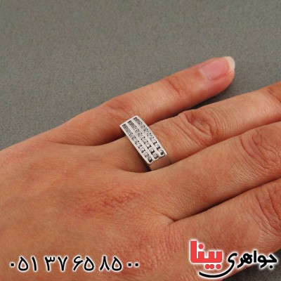 انگشتر نقره ست حلقه ازدواج روکش پلاتین _کد:15840