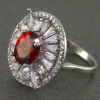 انگشتر یاقوت سرخ رودیوم زنانه درشت مدل نیکیتا 