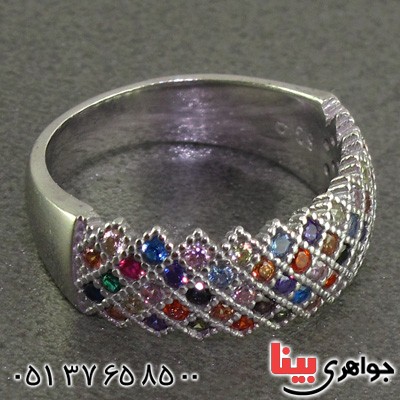 انگشتر نقره رودیوم زنانه مدل پرنسس _کد:15853