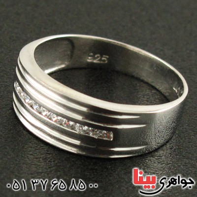 انگشتر نقره ست حلقه ازدواج با روکش پلاتین _کد:15854