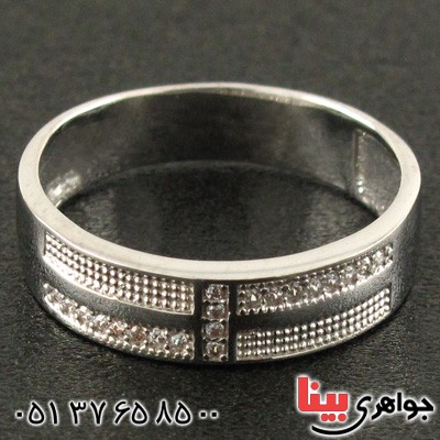 انگشتر نقره ست حلقه ازدواج روکش پلاتین _کد:15859