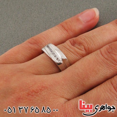 انگشتر نقره ست حلقه ازدواج روکش پلاتین _کد:15871