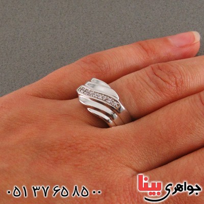 انگشتر نقره ست حلقه ازدواج روکش پلاتین _کد:15876