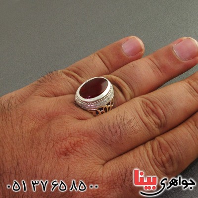 انگشتر عقیق یمنی درشت مردانه خاص فاخر _کد:2208
