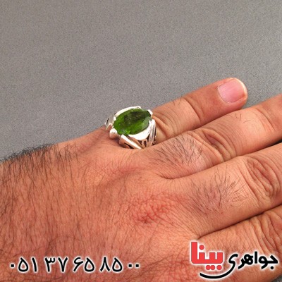 انگشتر زبرجد مردانه درشت اسلیمی خاص _کد:2209
