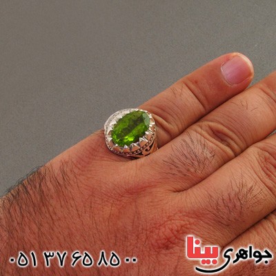 انگشتر زبرجد مردانه درشت عالی و فاخر _کد:2221