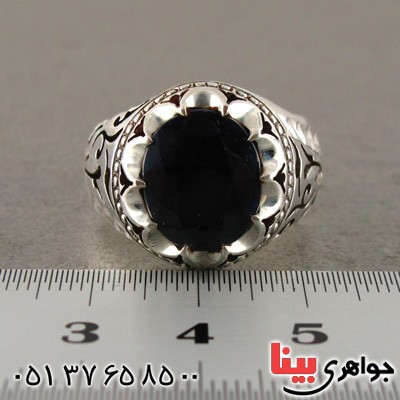 انگشتر یاقوت کبود مردانه درشت عالی و خاص _کد:2223