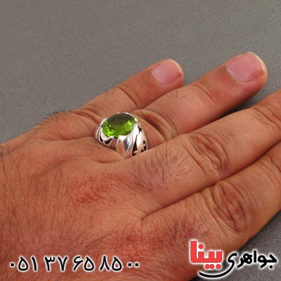 انگشتر زبرجد مردانه اسلیمی _کد:2224
