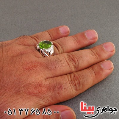 انگشتر زبرجد درشت مردانه اسلیمی _کد:2225