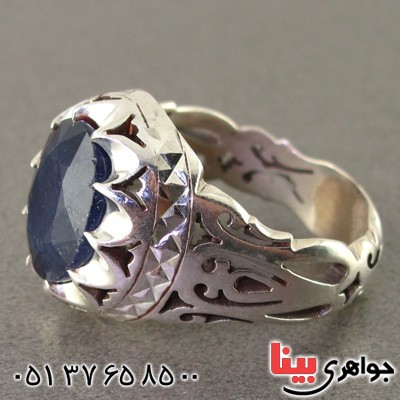 انگشتر یاقوت کبود درشت مردانه عالی فاخر _کد:2231
