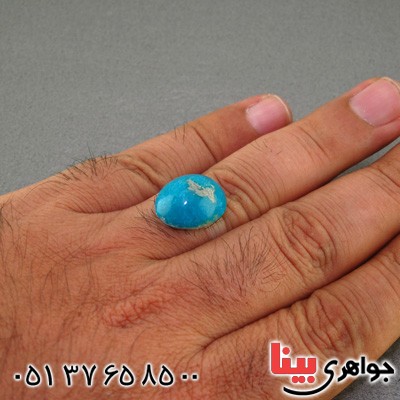 نگین انگشتر فیروزه کرمانی خوشرنگ و خوش نقش _کد:15922