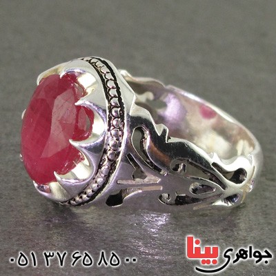 انگشتر یاقوت سرخ مردانه اسلیمی _کد:2256