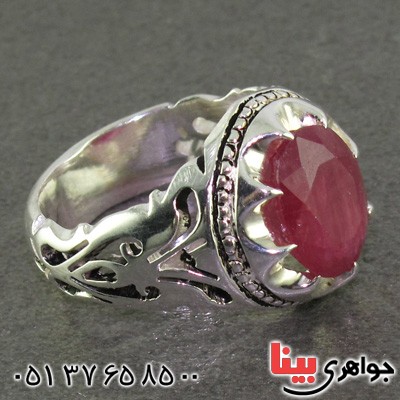 انگشتر یاقوت سرخ مردانه اسلیمی _کد:2256