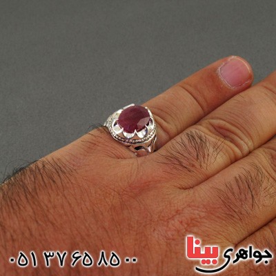 انگشتر یاقوت سرخ مردانه اسلیمی _کد:2256