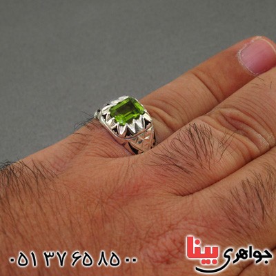 انگشتر زبرجد مردانه بسیار زلال دیپلمات _کد:2259