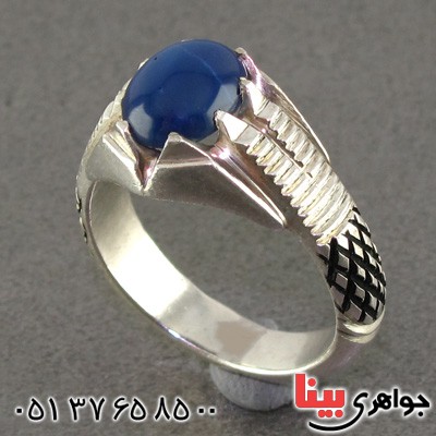 انگشتر یاقوت کبود استار مردانه تک _کد:2272