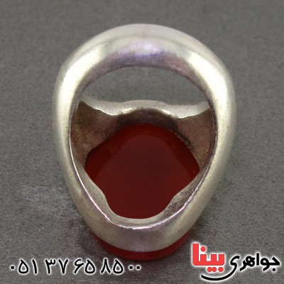 انگشتر عقیق یمنی مردانه درشت عتیقه با حکاکی آیة الکرسی _کد:2273