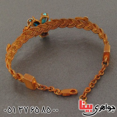دستبند فیروزه نیشابوری زنانه درشت بسیارعالی طرح زیرخاکی _کد:2285
