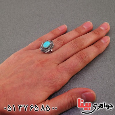 انگشتر فیروزه نیشابوری صاف زنانه مارکازیتی _کد:15957