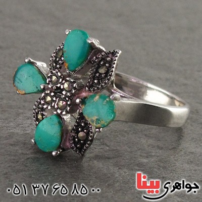 انگشتر فیروزه نیشابوری زنانه مارکازیتی _کد:15959