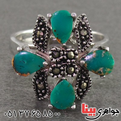 انگشتر فیروزه نیشابوری زنانه مارکازیتی _کد:15959